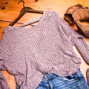 Crochet Summer Sweater, Lavender, Medium